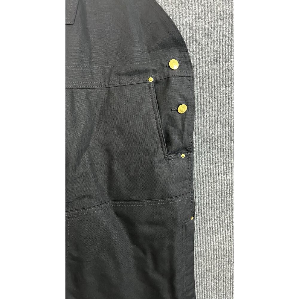Carhartt Firm Duck Insulated Bib Overalls Mens 2XL Tall Black Work Wear Canvas - Picture 4 of 11